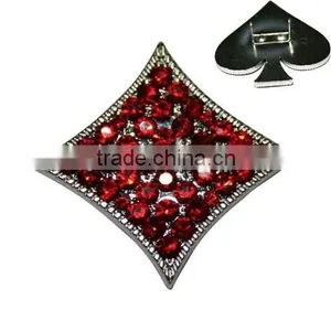 Rhinestone Poker Apricot Shape Zinc Alloy Metal Rivets for Pet Collars and Bracelets thumbnail-1