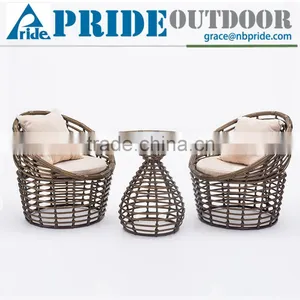 Outdoor Leisure Dining Table Set Garden Wicker Egg Chair Rattan Furniture Italian Design thumbnail-1