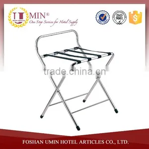 Hotel Chrome Luggage Rack With Back thumbnail-1