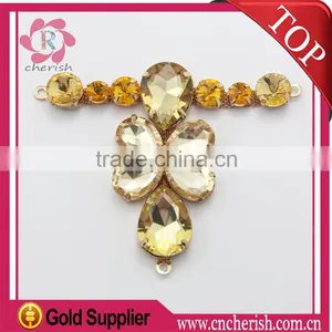 2016 New Arrival Yellow Crystal Tan Color Shoe Trim/shoe Ornament/sandal Accessory thumbnail-1