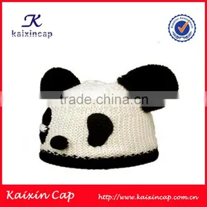 New Desgin Winter Fashion Customized Cartoon Cute Panda Ears Beanie Hat thumbnail-1
