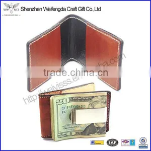 Promotion Handmade Fashion Custom Men's Leather Wallet With Money Clip thumbnail-1