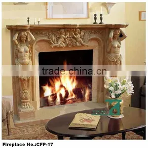 Home Decor Carving Statue Marble Fireplace Surround thumbnail-1
