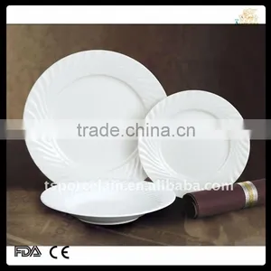 Ceramic Super White Embossed Tableware Set thumbnail-1