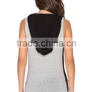 New Design Vest Womens Hooded Tank Top Women Hood Sleeveless T-Shirt Simple Tank Top With Hood thumbnail-2