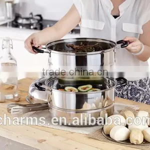 Kitchenware Set 2 Layers Stainless Steel 0.5mm Food Steamer thumbnail-2