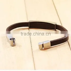 >>New Arrival God Bless Cross Leather Bracelet/ thumbnail-3
