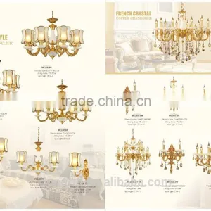 Europe Royal Style Classical Full Copper Baccarat Luxury Decorative Lighting Hotel Chandelier 265-8H thumbnail-6