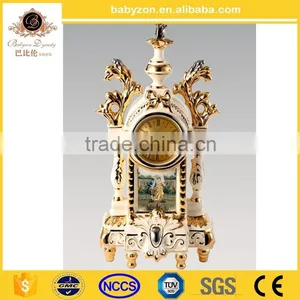 European Style Loving Couple Handmade Ceramic Clock for Wedding Decoratoin thumbnail-5