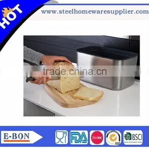 Modern Design Stainless Steel Wooden Bread Box thumbnail-3