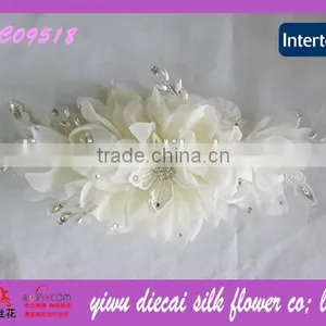 Rhinestone Center Fabric Beaded Flower Wedding Accessories thumbnail-1