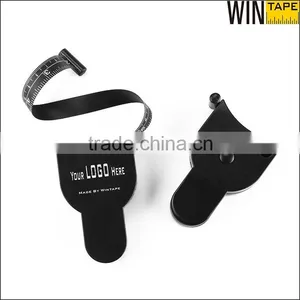 1.5meters Lock Retractable Auto Fiberglass Logo Printed Waist Cicumference Black Body Tape Measure Fitness Quality Choice thumbnail-3