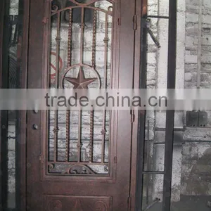 Eyebrow Top Decorative Wrought Iron Single Door thumbnail-1