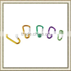 D Shape Aluminium Locking Carabiner Key Chain thumbnail-1