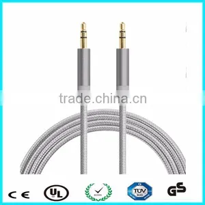 Custom Grey Braided Male to Male Stereo 3.5mm Audio Cable thumbnail-2