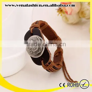Cheap Price Skull Mean Leather Bangle, Expandable Bangle thumbnail-3