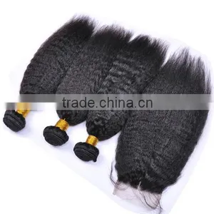 Kinky Straight Human Hair Extension/Hair Wefts/Hair Weaving thumbnail-1
