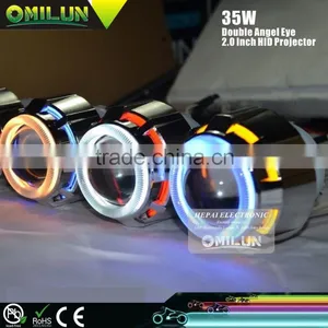12V 2.0" Inch Hid Projector Lens Lamp With Double Angel Halo Ring thumbnail-1