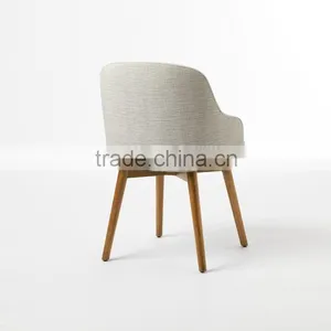 DC-4095 Fabric and Solid Wood Leg Dining Chair thumbnail-2