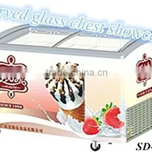 Sliding Curved Glass Door Chest Freezer Commercial Display Top Open Freezer thumbnail-4