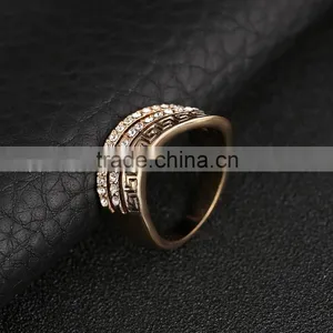 Carved Water Ripples Channel Setting Crystal Band Rings Fro Women And Men Finger Jewelry thumbnail-3