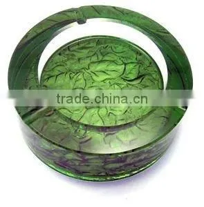 Liuli Glazecolor Crystal Ashtray Smoking With Engraved Logo Color (R-1005 thumbnail-1