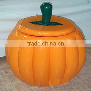 Factory Promotion EN71/ASTM Approved Modern Attractive Halloween Yellow Pumpkin-shape Pvc Inflatable Beer/beverage/BBQ Cooler thumbnail-1