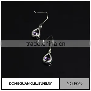 Top Quality Wedding Jewelry Real Silver Plating Diamond Hook Earring For Women thumbnail-4
