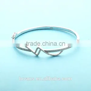 Latest Design Vogue Jewellery Open Pure Silver Bangle Bracelets SBG387W thumbnail-3