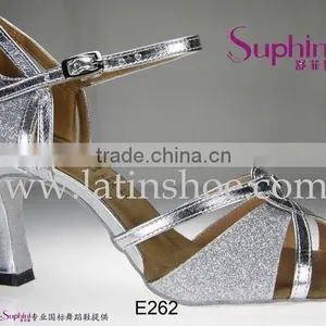 Dance America Glitter Metallic Open Toe Satin Latin Shoes thumbnail-1