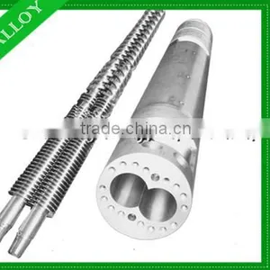 2016 JinSheng Pipe Extrusion Screw Barrel Conical Twin Screw Barrel for PVC Pipe/sheet/profile thumbnail-1
