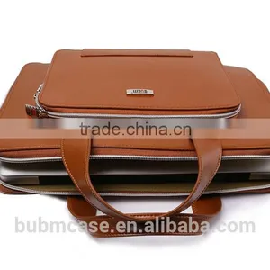 Fashionable PU Leather BUBM BROWN Waterproof Solid Color Tablet Computer Sleeve Case thumbnail-3