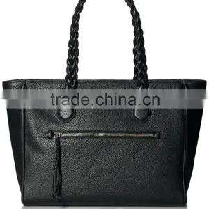 PU Material Weave Handle Fashion Ladies Tote Bag thumbnail-2