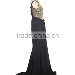 Supper Dress Embroidered Mesh Wrap Maxi Evening Dress for Girls thumbnail-6