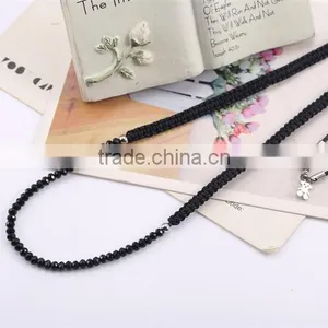 Latest Classical Style Handmade Black Stone Rope Braided Necklace for Christmas Gift thumbnail-2