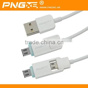 Top Selling Fashion 2 in 1 Charger Phone Cable Fast Transfer Usb Data Cable With Led thumbnail-3