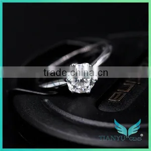 Moissanite Girdlestone Customized 14k Gold 1 Carat 9 Hearts & Flower Forever One Forever Brilliant Moissanite Rings thumbnail-2