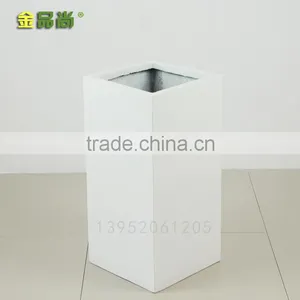 Matt White Rectangular uv Resistant Glass Fiber Urn thumbnail-2