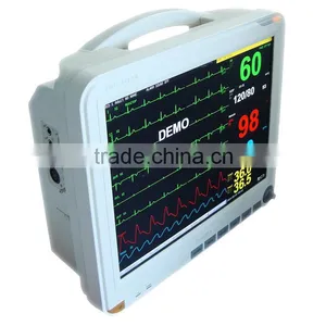 Multi-functional Dual TEMP IBP ETCO2 Printer Thermal Recorder Trolley Optional 15 Inch 6 Parameter Patient Monitor thumbnail-2