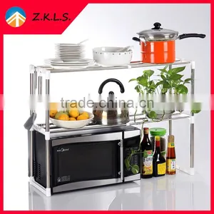Scalable 2 Tier Kitchen Microwave Oven Storage Hanger Rack thumbnail-2