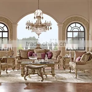 Fancy Art Painting Living Room Sofas, Elegant Hand Painting 3+2+1 Sofa Set, Classic Wood Carving Living Rroom Furniture Set thumbnail-1
