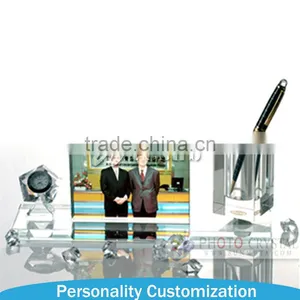 Sublimation Photo Crystal With Penholder and Watch thumbnail-1