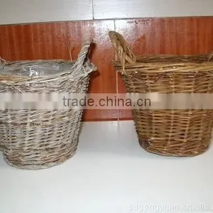 Hotsale Grey Wicker Plastic Lined Plant Basket Wicker Baskets for Flower Plants thumbnail-3
