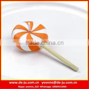 Double Colors Lollipop Desk Candy Shaped Flat Candle thumbnail-1