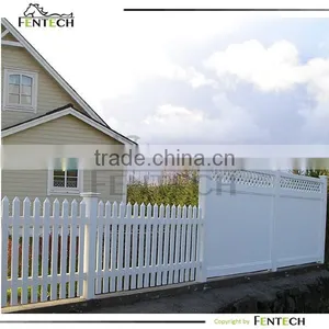 Vinyl Privacy Fence With Lattice thumbnail-1