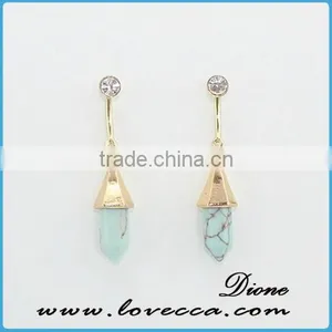 Vintage Earring Stud Irregular Turquoise Earrings for Woman Fashion thumbnail-3