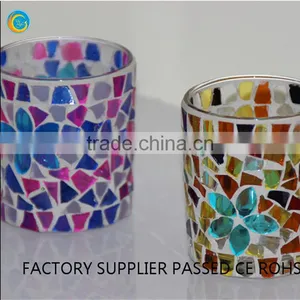 Wholesale Mosaic Tin Candle Holders Glass thumbnail-5