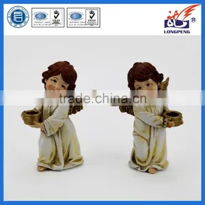 European Style Standing Angel With Candlestick Holder Decorative thumbnail-1