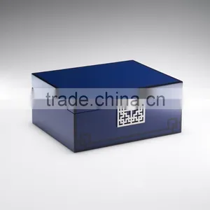 High Quality Rectagular Blue Wooden Boxes With Lid thumbnail-2