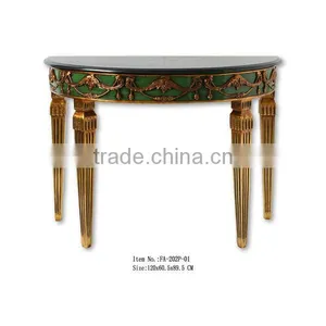 French Style Green Marble Console Tables For Sale thumbnail-6